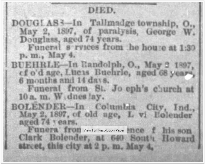 Death Notice of Lucas Buehrle 2